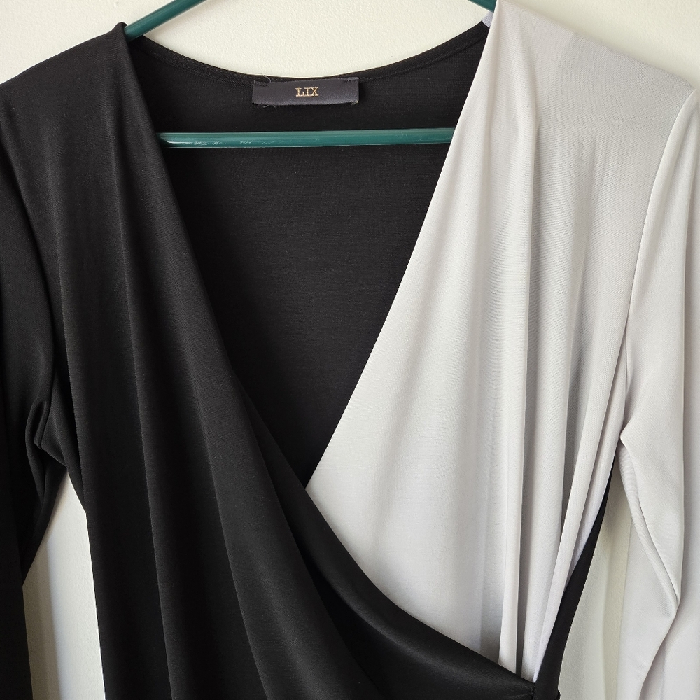LIX Black/White Elegant Dress Sz Lg - Picture 2 of 6